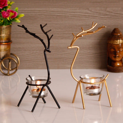 AntlerAura Metal Candle Holders