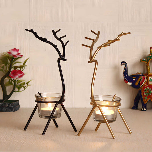 AntlerAura Metal Candle Holders